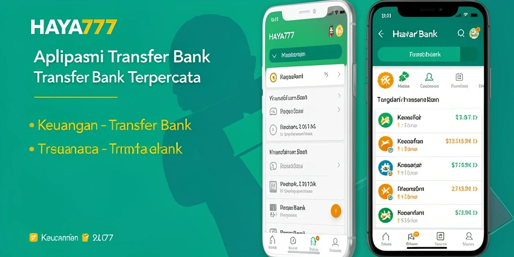 Antarmuka aplikasi HAYA777 untuk Transfer Bank yang modern dan mudah digunakan.