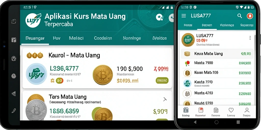 Tampilan antarmuka aplikasi LUSA777 untuk kurs mata uang