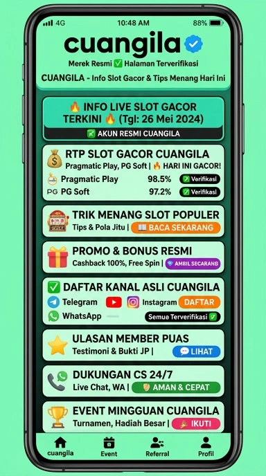 Tampilan kanal resmi cuangila